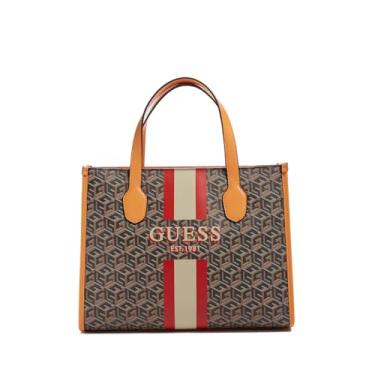 Imagem de GUESS Bolsa feminina Silvana com 2 compartimentos, Bkg, One Size
