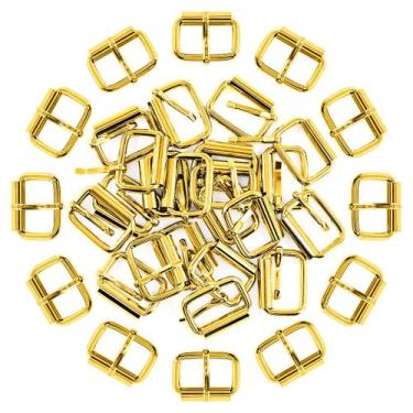Imagem de 60 Piezas de Hebillas de Rodillo Metálicas Doradas de 25 mm Buckle Swp
