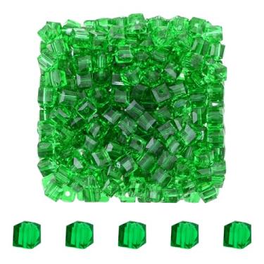 Imagem de Mandala Crafts Contas de cristal de cubo verde de 6 mm – 300 contas de vidro facetadas para fabricação de joias, pulseiras, colares, brincos e contas