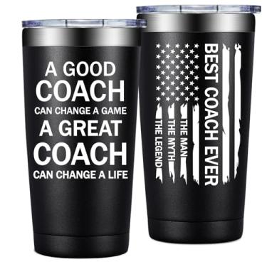 Imagem de Grifarny Presentes de treinador para homens, mulheres - basquete, futebol, futebol, beisebol, softbol, ginástica, dança, natação, presentes para treinadores - Copo Best Coach Ever 590 ml