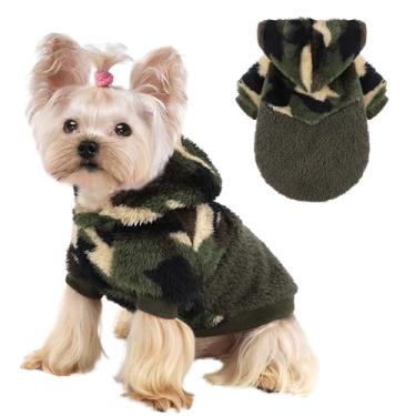 Imagem de Suéter de cachorro pequeno para cães, roupas de inverno, meninos e meninas, masculinos, fêmeas, casacos de lã quente, roupas para animais de estimação (pequeno, verde militar)