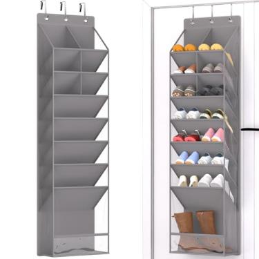 Imagem de VERONLY Organizador de sapatos de porta, suporte para pendurar sobre a porta com bolsos grandes, armazenamento de sapatos que economiza espaço para armário, entrada, quarto, suporte de sapatos para