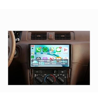 Imagem de Rádio veicular 4 núcleos 4G + 128 G para Toyota Mark 1997-2002, para Camry 1996-2001, Android 15, carro, estéreo, sem fio, carplay, Rimoody 23 cm, tela sensível ao toque, conexão espelhada, navegação