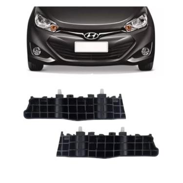 Imagem de Suporte Guia Para-choque Dianteiro Hyundai Hb20 2012 a 2019 (Preto, Par)