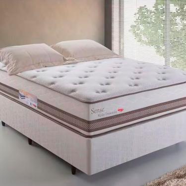 Imagem de Cama Box Casal Sense Molas Ensacadas Pillow Top One Herval Bege