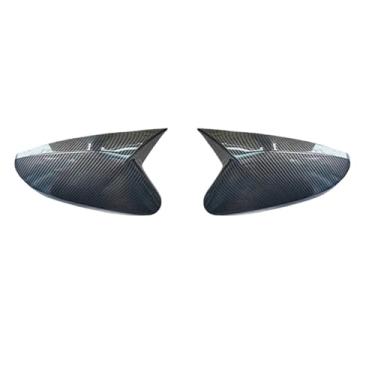 Imagem de Capa De Espelho Lateral De Fibra De Carbono, Estilo Chifre De Boi, Capa De Espelho Lateral Exterior Do Carro, Compatível Com Hyundai Veloster 2012-2018(Carbon fiber pattern)