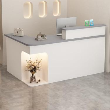 Imagem de Mesa de recepção, recepção, recepção pequena, balcão de loja, mesa de recepção em forma de L, balcão de caixa, balcão de recepção, mesa de recepção de salão, mesa de recepção em pé, mesa de recepção