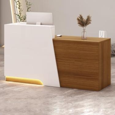 Imagem de Mesa de recepção, balcão de recepção, mesa de recepção de salão, mesa de recepção em pé, recepção pequena, balcão de loja, mesa de recepção em forma de L, caixa e balcão de recepção com balcão