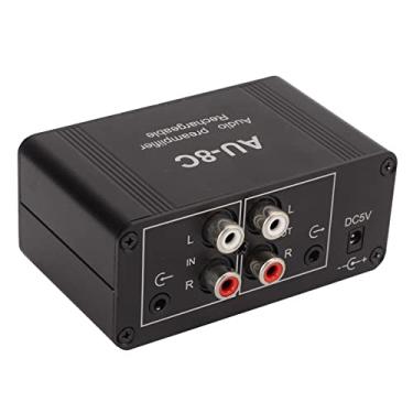 Imagem de Garosa Mini Pré-amplificador de áudio Estéreo, Liga de Alumínio, Qualidade de Som Extraordinária, Volume Ajustável, Dispositivo Portátil para Fones de Ouvido e Sistemas de áudio