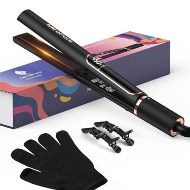 Imagem de MiroPure Alisador de cabelo plano, chapas de titânio de 2,5 cm, alisador de cabelo com aquecimento 15S, ferro de cabelo de íons negativos de cerâmica profissional MCH com tensão dupla para cabelo