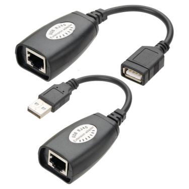 Imagem de Adaptador Conversor Extensor Usb Via Cabo Rede Rj45 Até 45M