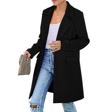 Imagem de Blazer PRETTYGARDEN Outono 2025 Manga Longa Preto XXL