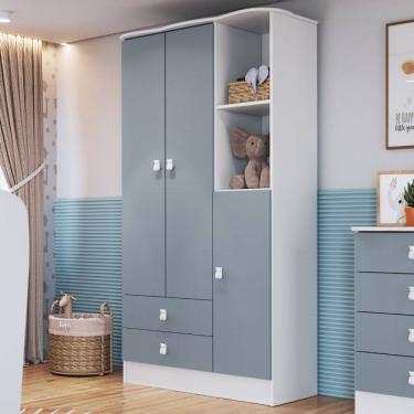 Imagem de Guarda Roupa Infantil 3 Portas 2 Gavetas Tedy Percasa