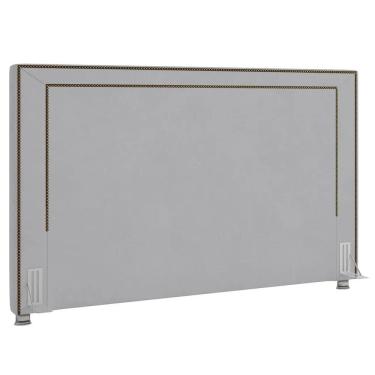 Imagem de Cabeceira Cama Box Casal King 195cm Mali Z37 Veludo Cinza - Mpozenato