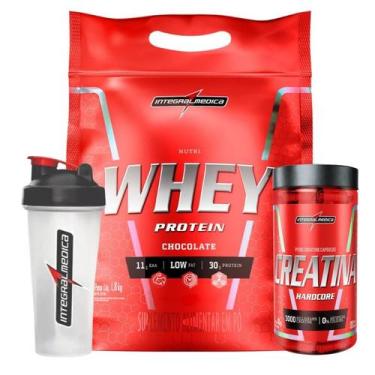 Imagem de Kit Nutri Whey Protein 900g com Creatina 120 Caps e Coqueteleira 700ml