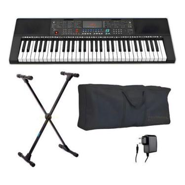 Imagem de Kit Teclado Spring Tc161mk 61 Teclas(5 Oitavas) + Suporte e Capa - GB 