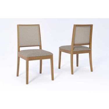 Imagem de Cadeiras Cozinha Buriti Kit 2 Un Carvalho/linho Bege Cimol