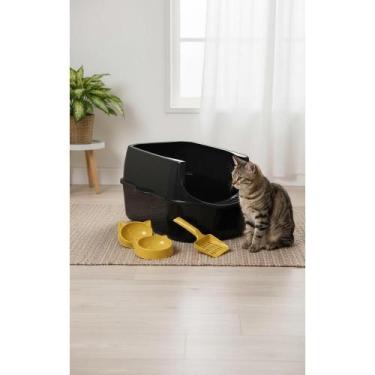 Imagem de 2x Banheiro Gato Grande Caixa Areia Sanitário Preto - Congratulations 