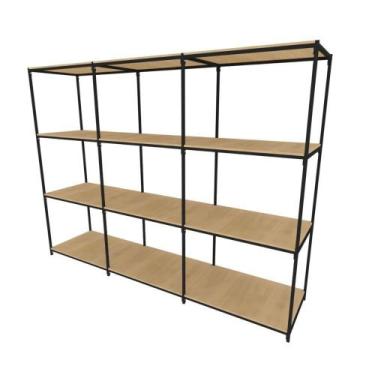 Imagem de Praleira De Aço Reforçada Mini Porta Pallet 200x60x90 Estante Estoque 