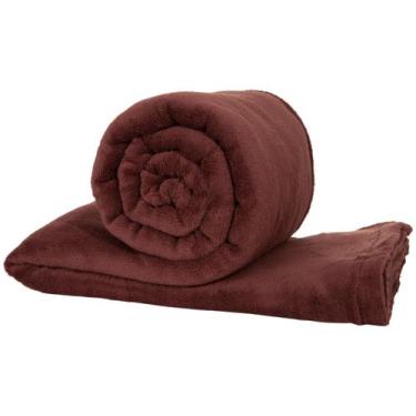 Imagem de Manta Casal Quarto Jolitex Unicolor Macia 180x220cm, Cacau, Casal