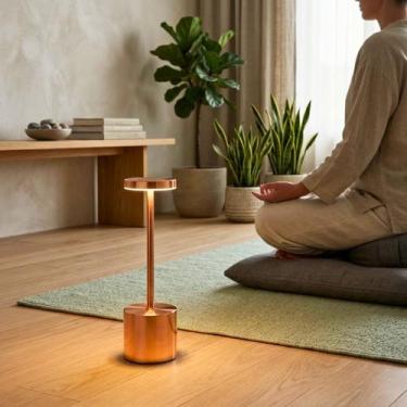 Imagem de Luminária LED Mesa Recarregável Sem Fio 3 Tons Luz Toque Dimerizável I