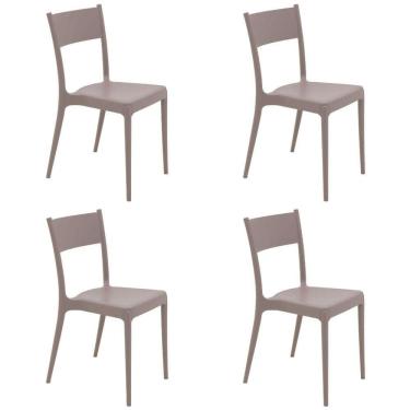 Imagem de Kit Com 4 Cadeiras Tramontina Diana Camurça Em Polipropileno Sustentável