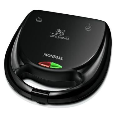 Imagem de Sanduicheira Mondial Grill Toster com Tampa com Trava e Luz Indicadora 750W Preto 220V