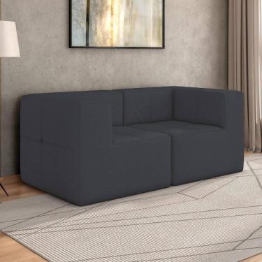 Imagem de Sofá Modulado na Caixa 2 Lugares 154cm Espuma D33 Multimóveis CR45356