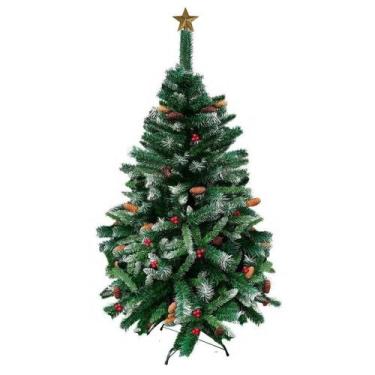 Imagem de Árvore De Natal Nevada Decorada Alpina 1,20m 195 Galhos Com Ponteira -