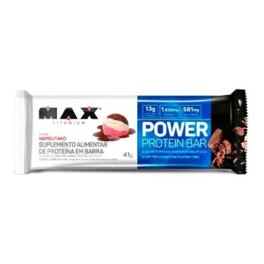 Imagem de Barra de Proteína Max Titanium Power Protein Bar Sabor Napolitano 41g