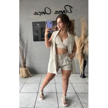 Imagem de Cropped linho - Roma , Cru