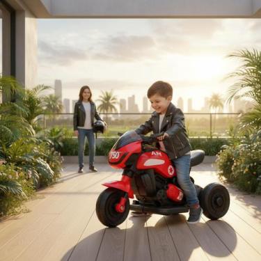 Imagem de Mini Moto Infantil Esportiva Elétrica Vermelha - Unitoys