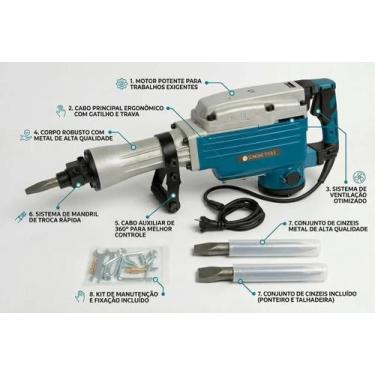 Imagem de Martelete Rompedor Elétrico 1800W 35 Joules SDS Max 15Kg - Songhe Tool
