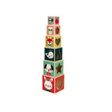 Imagem de Jogo pirâmide de 6 blocos baby forest - Janod