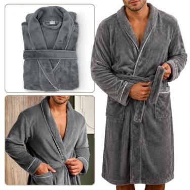 Imagem de Roupão Banho Adulto Unissex Microfibra Flannel Toque Macio Golden Appe