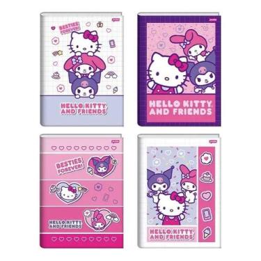 Imagem de Caderno Brochura Capa Dura Hello Kitty 80fls Grande Adesivos - Jandaia