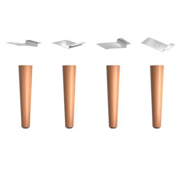 Imagem de Kit 4 pés Retrô 20cm Madeira Wood 2020 - Ofertamo