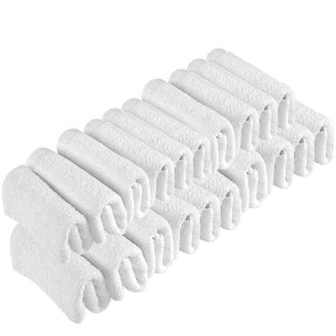 Imagem de Kit 20 Toalhas de Rosto Para Salão Beleza 100% Algodão 40 x 65 cm Branca