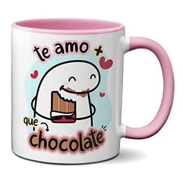 Imagem de Caneca Flork Namorados Apaixonados Te Amo Mais Que Chocolate (Rosa)