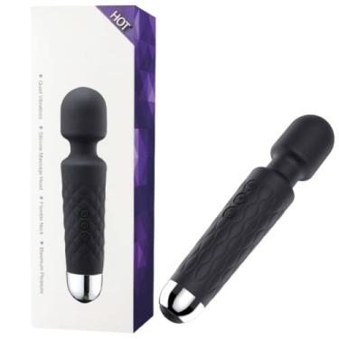Imagem de Massageador Varinha Magica Vibratória de Clitóris Preto 20 Velocidades
