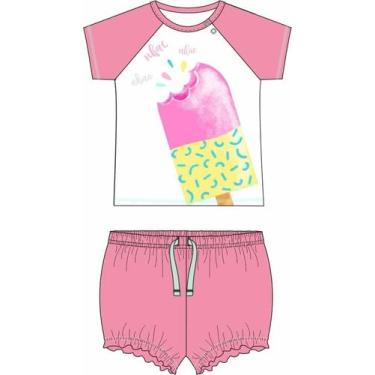 Imagem de Pijama Curto Bebê Menina RN a GG Algodão Tip Top