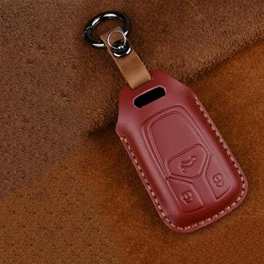 Imagem de CSHU Couro masculino feminino porta-chaves do carro capa porta-chaves chaveiro bolsa, adequado para Audi A1 A3 A4 A5 Q7 A6 C5 C6,5