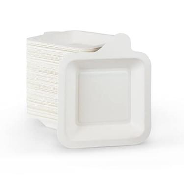 Imagem de Pratos de papel pequenos de 10,16 cm - 10,66 cm | Pacote com 100 | Branco