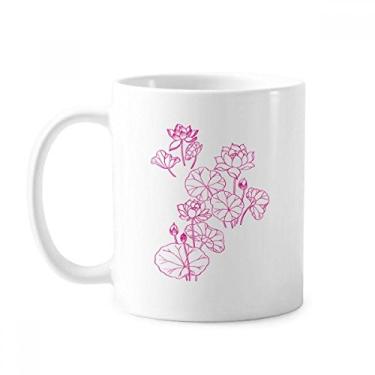Imagem de Caneca de cerâmica de flor de lótus flor de lótus caneca cerâmica xícara de porcelana de café
