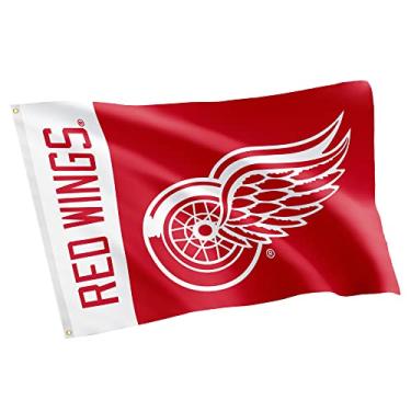 Imagem de Desert Cactus Bandeira do time Detroit Red Wings NHL National Hockey League 100% poliéster para ambientes internos e externos 3 pés x 5 pés (Bandeira do nome)