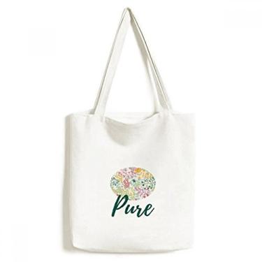 Imagem de Bolsa de lona multicolorida com estampa de flor de folha, bolsa de compras casual
