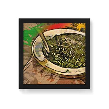 Imagem de Arte Maníacos Quadro Decorativo em Madeira Chimarrão Desenho - 30x30cm (Moldura caixa em laca preta)