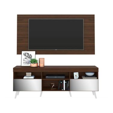 Imagem de Rack com Painel TV até 65" Espelho e Pés Retrô Multimóveis