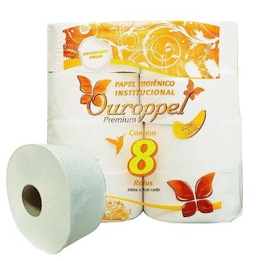 Imagem de Papel Higiênico Folha Simples Rolão 300m PT 8 RL Ouroppel Premium