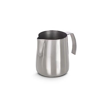 Imagem de Leiteira Pitcher 350 ml Pressca produzida em aço inox excelente acabamento e ótima durabilidade. Jarra para vaporizar e espumar leite. Profissional e doméstico.